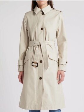 Barbour Camilla Waterproof Trench Coat in Mist 12